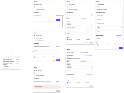 Add new associated party form